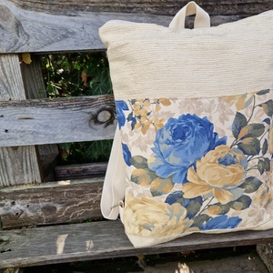 RE'A dizájn Soft Roses - blue hátizsák - táska & tok - hátizsák - hátizsák - Meska.hu