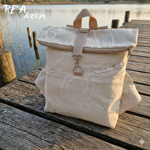 RE'A dizájn Krém Balaton rolltop hátizsák � S méret - táska & tok - hátizsák - roll top hátizsák - Meska.hu