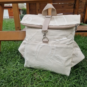 RE'A dizájn Krém Balaton rolltop hátizsák � S méret - táska & tok - hátizsák - roll top hátizsák - Meska.hu