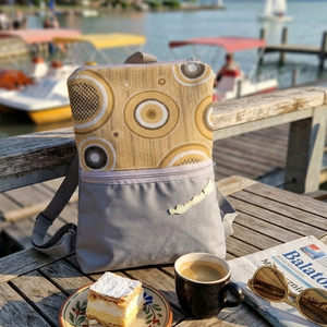 RE'A dizájn Sárga karikás Balaton hátizsák � S méret - Meska.hu
