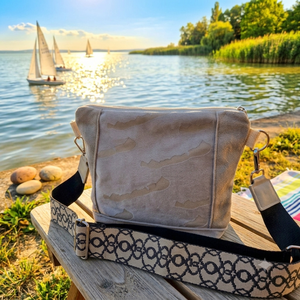 RE'A dizájn Bézs Balaton midi crossbody - Meska.hu