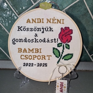 Búcsúajándék Óvó néninek/Tanár néninek, Otthon & Életmód, Dekoráció, Dísztárgy, Hímzés, MESKA
