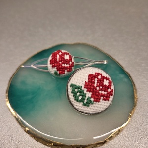 Hajtű+bross szett, Ékszer, Kitűző és Bross, Hímzés, MESKA