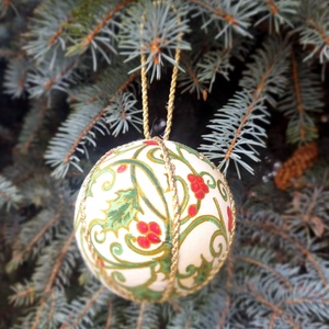 Karácsonyfadísz monogrammal - karácsony - karácsonyi lakásdekoráció - karácsonyfadíszek - Meska.hu