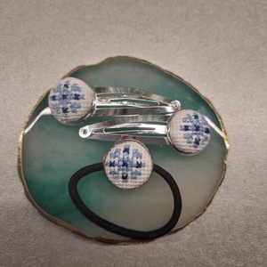 Hópelyhes hajcsat+hajgumi szett, Ruha & Divat, Hajdísz & Hajcsat, Hajgumi, Hímzés, MESKA