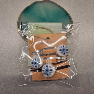 Hópelyhes hajcsat+hajgumi szett - ruha & divat - hajdísz & hajcsat - hajgumi - Meska.hu