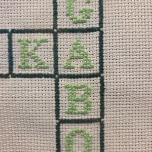 Scrabble kép - művészet - textilkép - keresztszemes - Meska.hu