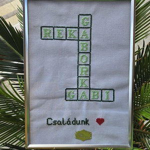 Scrabble kép - művészet - textilkép - keresztszemes - Meska.hu