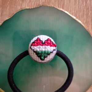 Nemzeti színű hajcsat+hajgumi szett - ruha & divat - hajdísz & hajcsat - hajgumi - Meska.hu