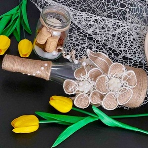 Egyedi rusztikus váza eleganciával ötvözve - otthon & életmód - dekoráció - asztal és polc dekoráció - díszüveg - Meska.hu