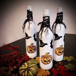 Halloweeni gyertyatartó , Otthon & Életmód, Dekoráció, Halloween, Halloweeni dekoráció, Újrahasznosított alapanyagból készült termékek, MESKA