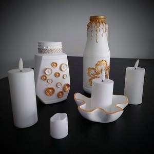 Fehér - arany színű mécsestartó - otthon & életmód - dekoráció - dísztárgy - Meska.hu