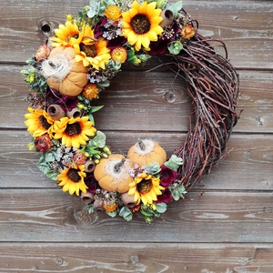 Napraforgós őszi ajtódísz  - otthon & életmód - dekoráció - ajtó- és ablak dekoráció - ajtódísz & kopogtató - Meska.hu