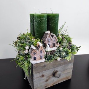 Természetes hatású fiókos adventi koszorú , Karácsony, Adventi díszek, Adventi gyertyadíszek és koszorúdíszek, Virágkötés, MESKA