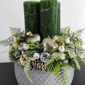 Csupa zöld adventi asztaldísz - karácsony - adventi díszek - adventi asztaldísz - Meska.hu