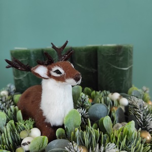Tobozos adventi asztaldísz szarvassal - karácsony - adventi díszek - adventi koszorú - Meska.hu