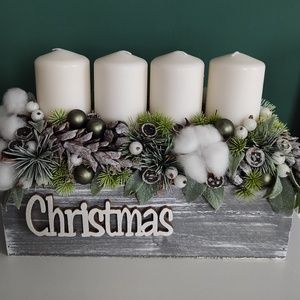 Havas, deres adventi asztaldísz - karácsony - adventi díszek - adventi asztaldísz - Meska.hu