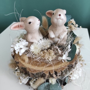 Húsvéti asztaldísz szárított virágokkal - Meska.hu