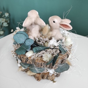 Húsvéti asztaldísz szárított virágokkal - otthon & életmód - dekoráció - asztal és polc dekoráció - asztaldísz - Meska.hu
