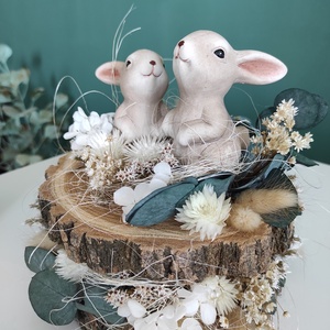 Húsvéti asztaldísz szárított virágokkal - otthon & életmód - dekoráció - asztal és polc dekoráció - asztaldísz - Meska.hu