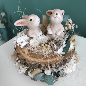 Húsvéti asztaldísz szárított virágokkal - otthon & életmód - dekoráció - asztal és polc dekoráció - asztaldísz - Meska.hu