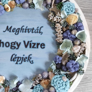Nyári kék ajtódísz, falidísz - otthon & életmód - dekoráció - ajtó- és ablak dekoráció - ajtódísz & kopogtató - Meska.hu