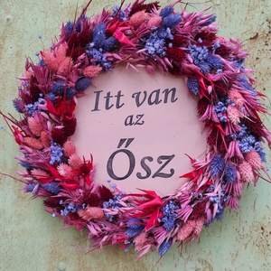 Őszi szárazvirágos ajtódísz, falidísz - otthon & életmód - dekoráció - ajtó- és ablak dekoráció - ajtódísz & kopogtató - Meska.hu