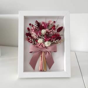 Csokor szárítottvirágokból képkeretben - otthon & életmód - dekoráció - asztal és polc dekoráció - asztaldísz - Meska.hu