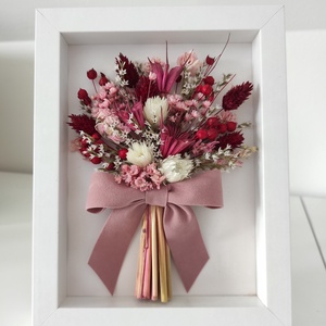 Csokor szárítottvirágokból képkeretben - Meska.hu