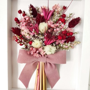 Csokor szárítottvirágokból képkeretben - otthon & életmód - dekoráció - asztal és polc dekoráció - asztaldísz - Meska.hu