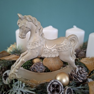 Ginkgóleveles adventi koszorú  - karácsony - adventi díszek - adventi koszorú - Meska.hu