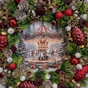 Piros karácsonyi ajtódísz - Meska.hu