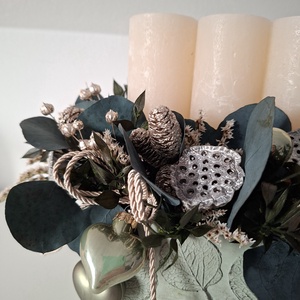 Eukaliptuszos adventi asztaldísz - karácsony - adventi díszek - adventi asztaldísz - Meska.hu