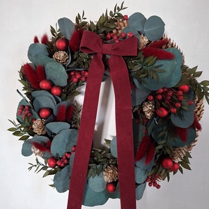 Bordó piros ajtódísz - Meska.hu