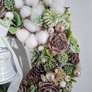 Téli ajtódísz haranggal - karácsony - karácsonyi lakásdekoráció - karácsonyi ajtódíszek - Meska.hu