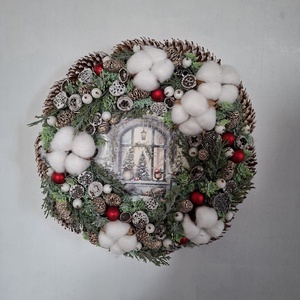 Havas hatású karácsonyi ajtódísz - karácsony - karácsonyi lakásdekoráció - karácsonyi ajtódíszek - Meska.hu