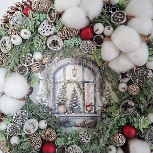 Havas hatású karácsonyi ajtódísz - karácsony - karácsonyi lakásdekoráció - karácsonyi ajtódíszek - Meska.hu