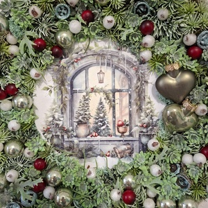 Karácsonyi ajtódísz, falidísz   - karácsony - karácsonyi lakásdekoráció - karácsonyi ajtódíszek - Meska.hu