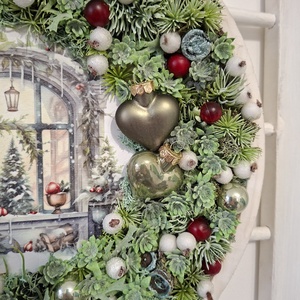 Karácsonyi ajtódísz, falidísz   - karácsony - karácsonyi lakásdekoráció - karácsonyi ajtódíszek - Meska.hu