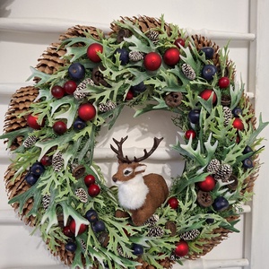 Karácsonyi ajtódísz szarvassal - Meska.hu