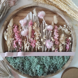 Szárazvirágos falidísz, ajtódísz, Otthon & Életmód, Dekoráció, Fali és függő dekoráció, Falra akasztható dekor, Virágkötés, MESKA