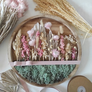 Szárazvirágos falidísz, ajtódísz - otthon & életmód - dekoráció - fali és függő dekoráció - falra akasztható dekor - Meska.hu