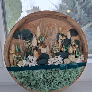 Kis virágoskert ajtódísz, falidísz, Otthon & Életmód, Dekoráció, Ajtó- és ablak dekoráció, Ajtódísz & Kopogtató, Virágkötés, MESKA