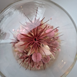 Üvegbúra szárított virágokkal - otthon & életmód - dekoráció - asztal és polc dekoráció - asztaldísz - Meska.hu