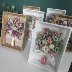 Szárított virágcsokor képkeretben - otthon & életmód - dekoráció - asztal és polc dekoráció - asztaldísz - Meska.hu