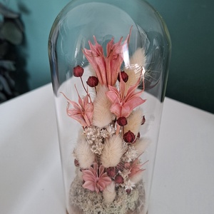 Üvegbúra szárított virágokkal - Meska.hu
