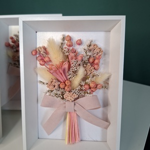 Szárított virágcsokor képkeretben - otthon & életmód - virágdekoráció - virágdíszek - fali virágdekoráció - Meska.hu