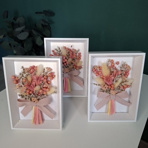 Szárított virágcsokor képkeretben - otthon & életmód - virágdekoráció - virágdíszek - fali virágdekoráció - Meska.hu