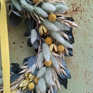 Szárított virágos koszorú, ajtódísz - otthon & életmód - dekoráció - ajtó- és ablak dekoráció - ajtódísz & kopogtató - Meska.hu