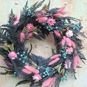 Tavaszi szárított virágos ajtódísz, falidísz - Meska.hu